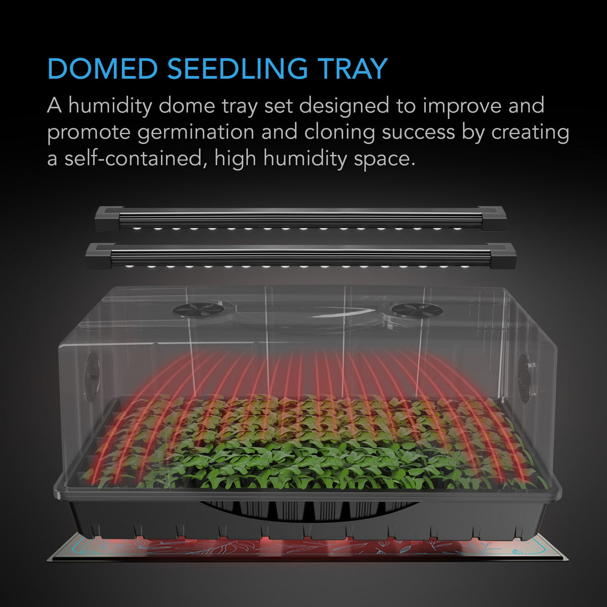 AC Infinity AC Infinity HMX7 6&quot; x 12&quot; Humidity Dome Germination Kit