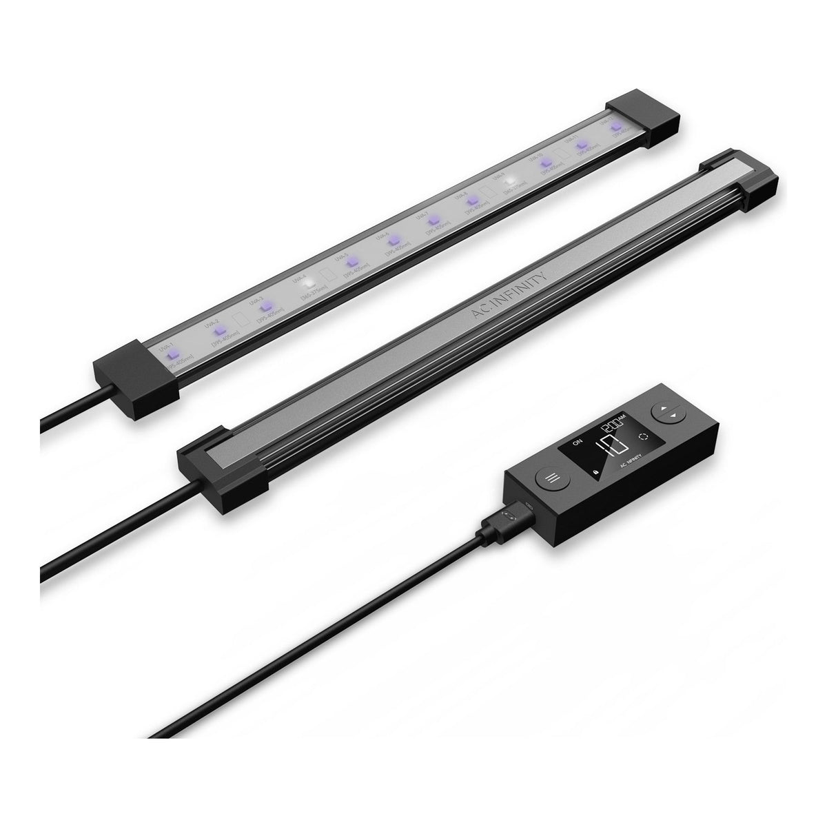 AC Infinity Ionboard U2 24W UV LED grow light with controller, featuring targeted spectrum UV LEDs.