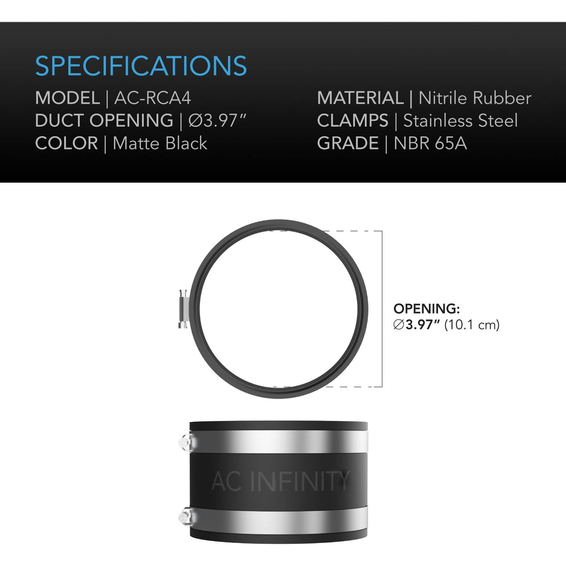 AC Infinity 4" Noise Reduction Clamp