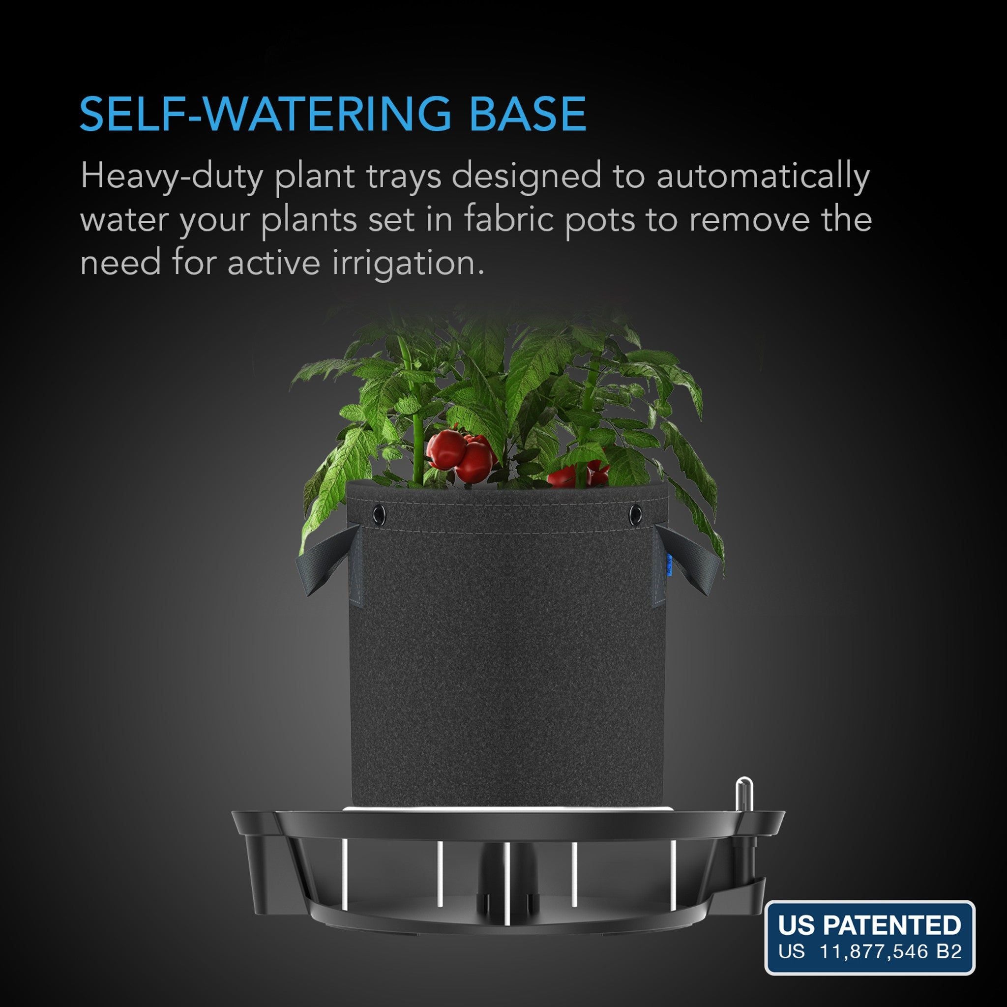 self watering plant stand AC Infinity Self Watering Fabric Pot Base