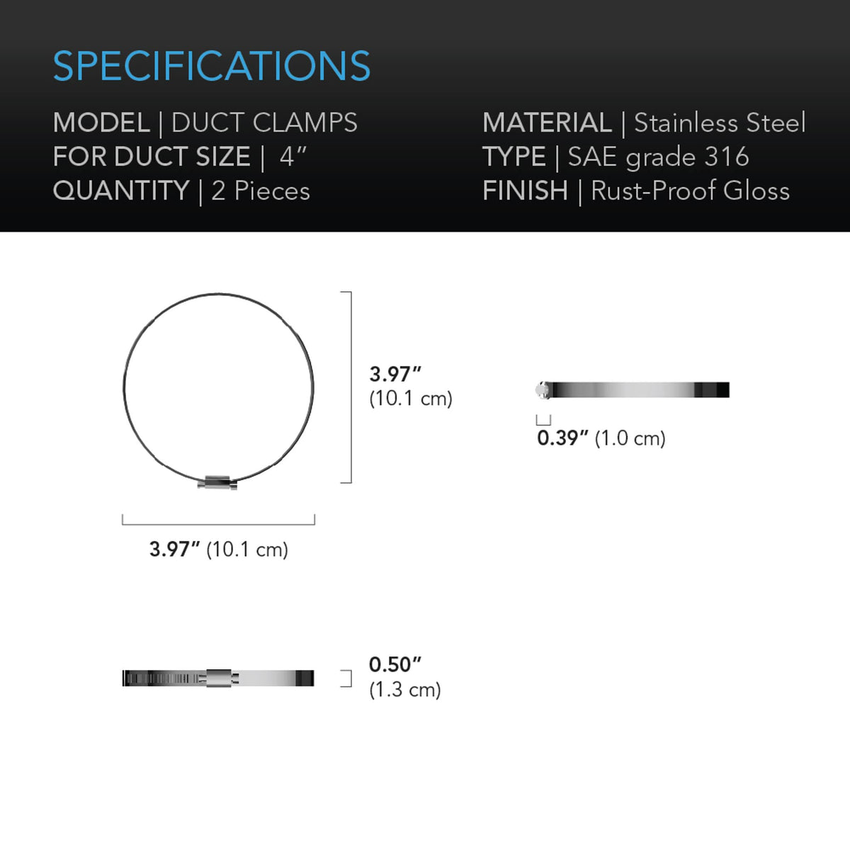 ACInfinityStainlessSteelDuctClamps-Specs