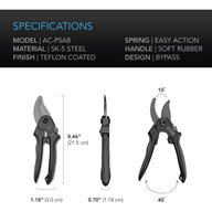 AC Infinity AC Infinity Stainless Steel Pruning Shear Trimming Scissors - 8