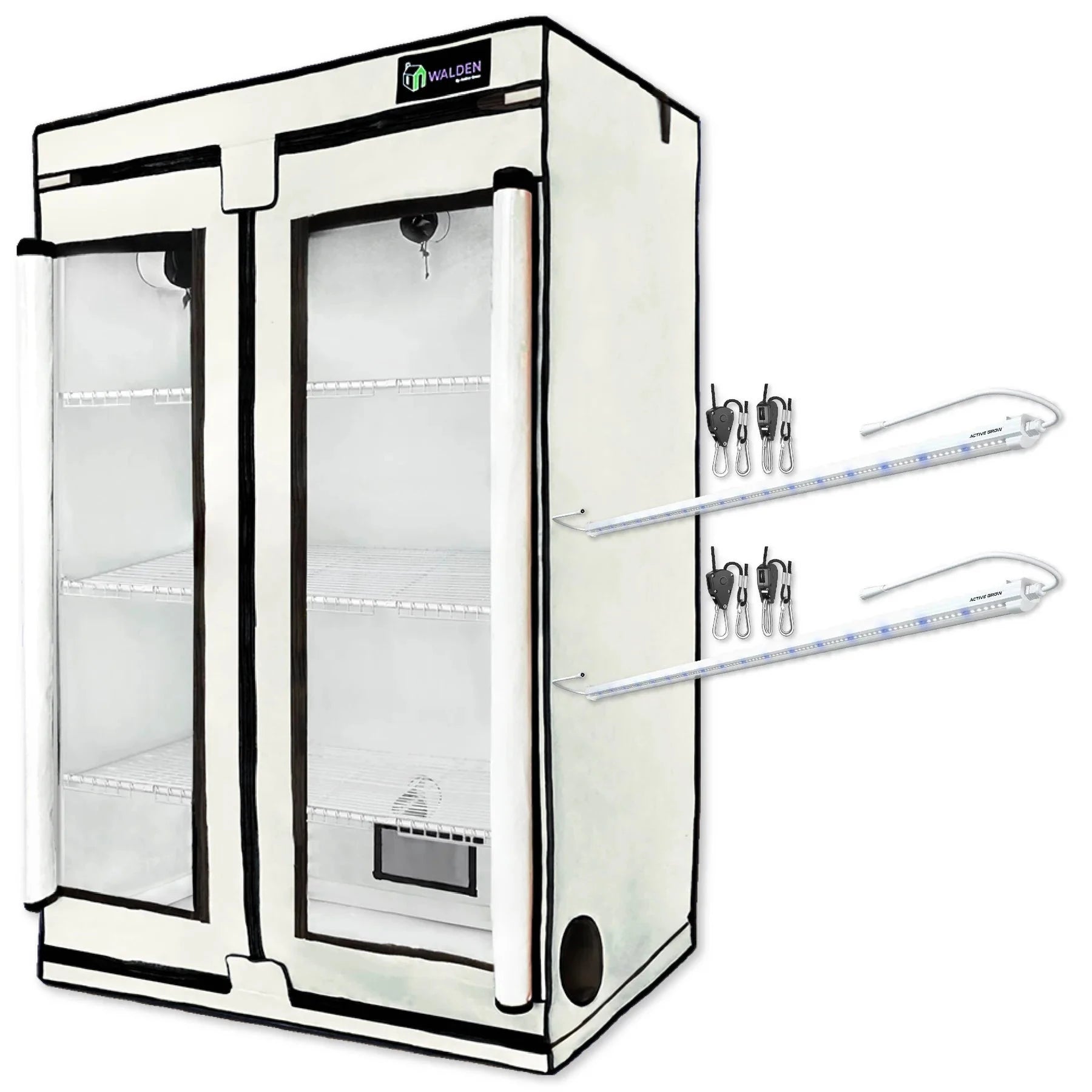 Active Grow Mushroom 3-Tier Walden White LED Grow Tent Kit – Triple-Tier Shelving