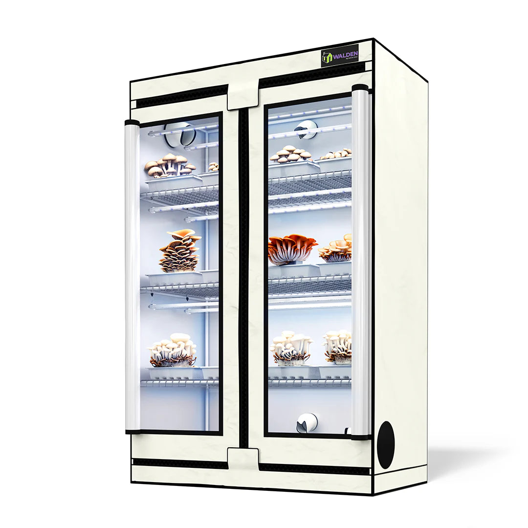 mushrooms grow tent Mushroom Fruiting & Incubation 3-Tier Walden White LED Grow Tent Kit