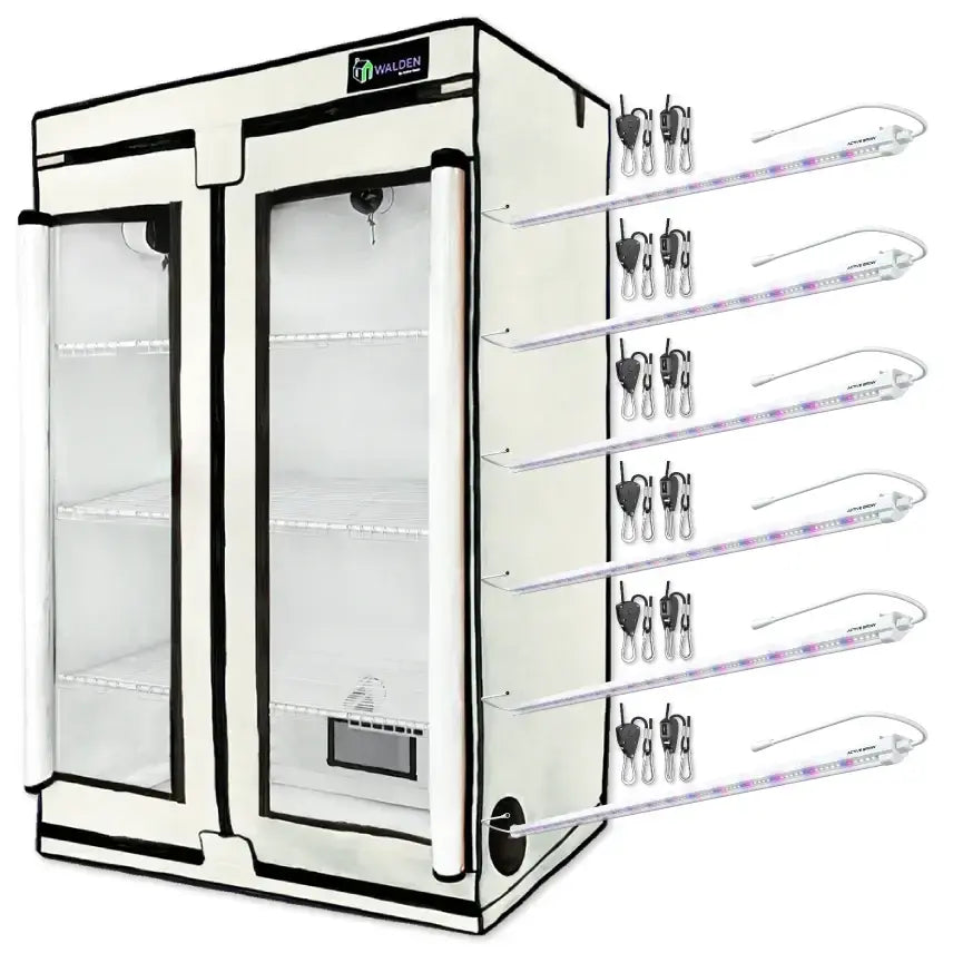 hydroponic tent kit Seeds & Starts 3-Tier Walden White LED Grow Tent Kit