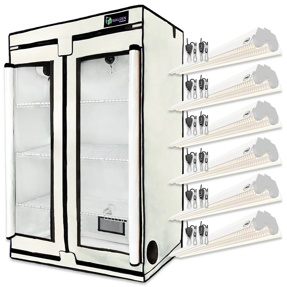 micro grow tent Microgreens & Herbs 3-Tier Walden White LED Grow Tent Kit