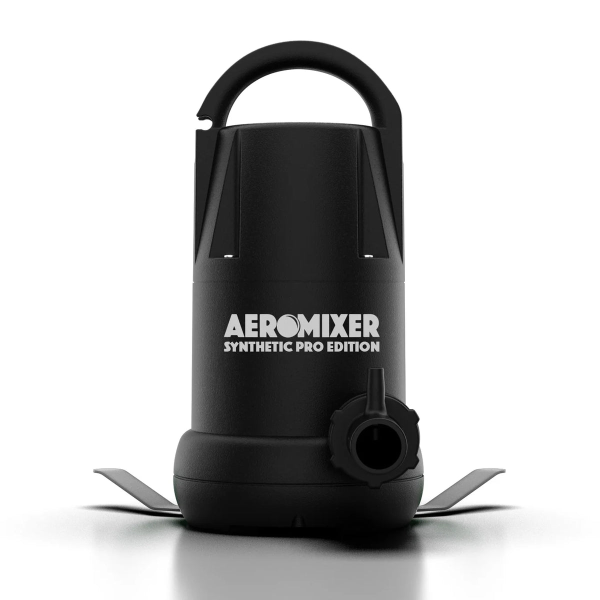 Black AEROMIXER SYNTHETIC PRO EDITION nutrient mixer/aerator pump with handle, blades, and side port.
