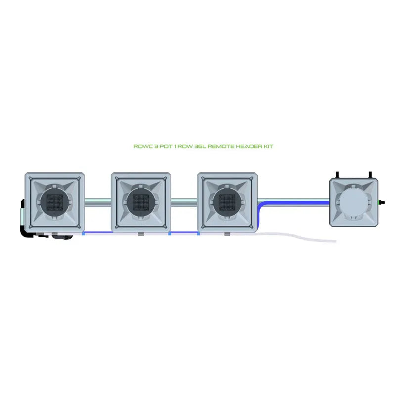 Alien Hydroponics RDWC - 3 Pot 1 Row 36L / Remote Header / Without Air Pump