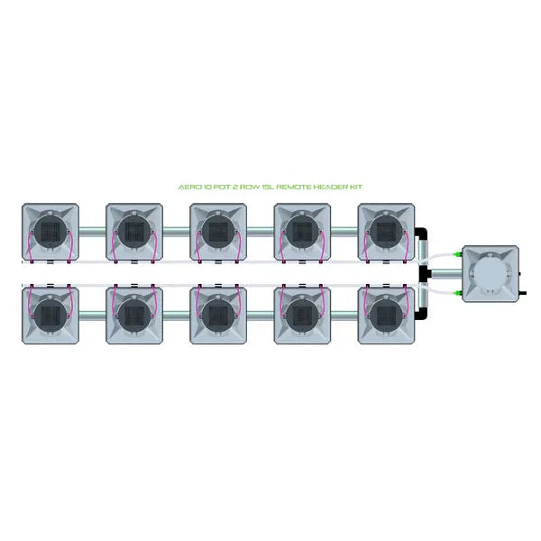 Alien Hydroponics AERO System- 10 Pot 2 Row Kit