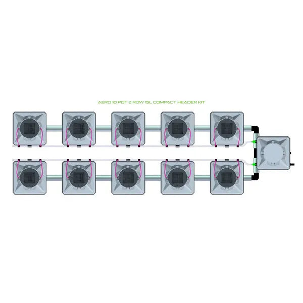 Alien Hydroponics AERO System- 10 Pot 2 Row Kit