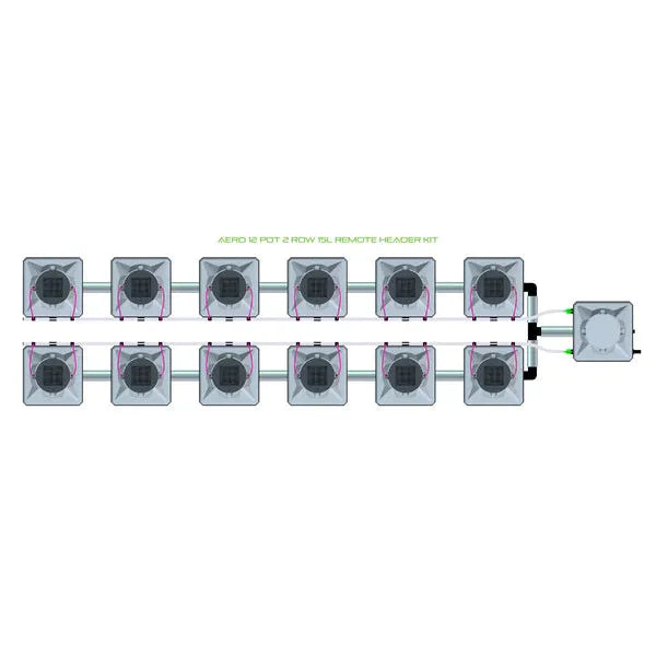 Alien Hydroponics AERO System- 12 Pot 2 Row Kit