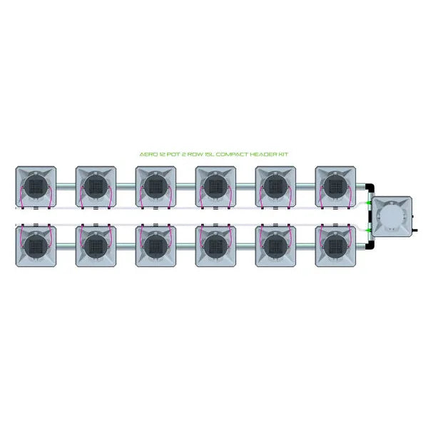 Alien Hydroponics AERO System- 12 Pot 2 Row Kit