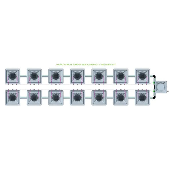 Alien Hydroponics AERO System- 14 Pot 2 Row Kit