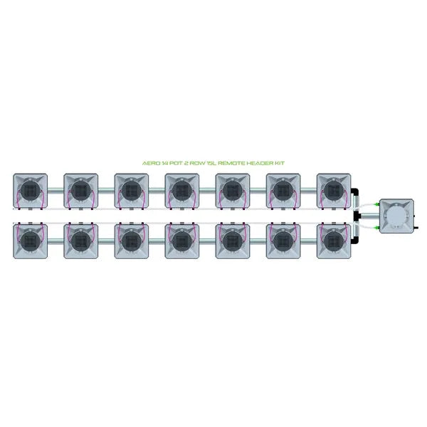 Alien Hydroponics AERO System- 14 Pot 2 Row Kit