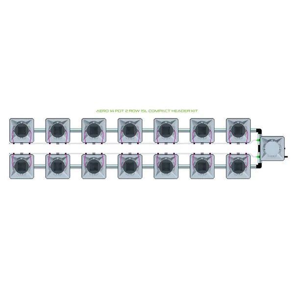 Alien Hydroponics AERO System- 14 Pot 2 Row Kit