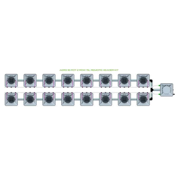 Alien Hydroponics AERO System- 16 Pot 2 Row Kit