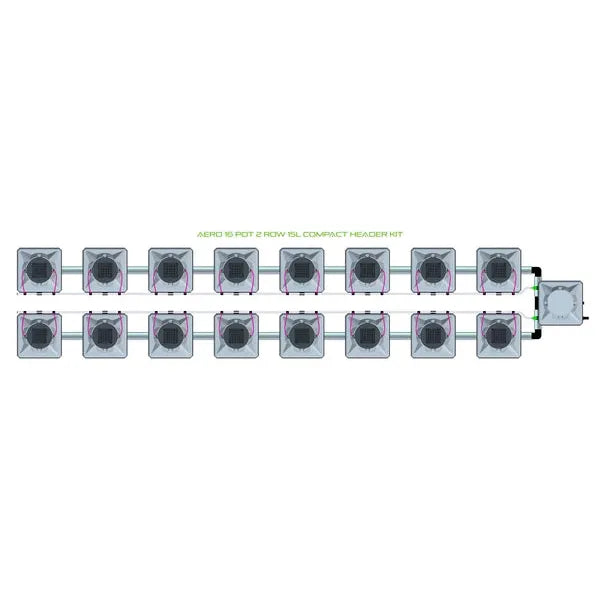Alien Hydroponics AERO System- 16 Pot 2 Row Kit