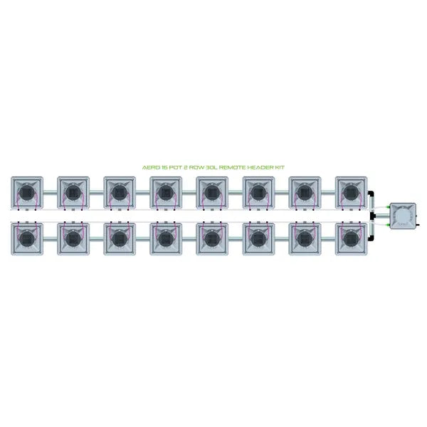 Alien Hydroponics AERO System- 16 Pot 2 Row Kit