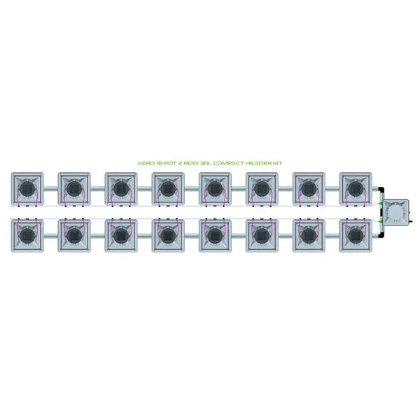 Alien Hydroponics AERO System- 16 Pot 2 Row Kit