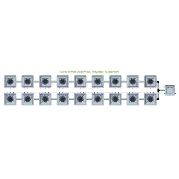 Alien Hydroponics AERO System- 18 Pot 2 Row Kit