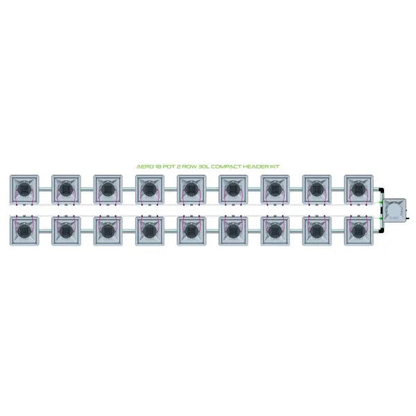 Alien Hydroponics AERO System- 18 Pot 2 Row Kit