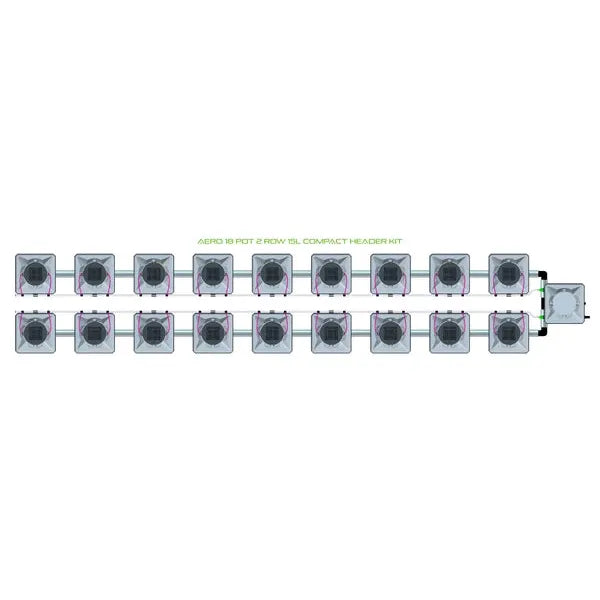 Alien Hydroponics AERO System- 18 Pot 2 Row Kit