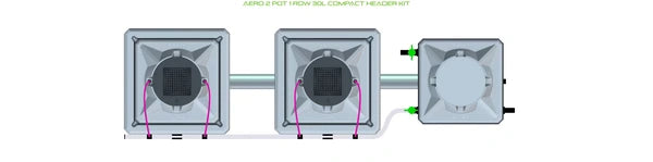 Alien Hydroponics AERO System- 2 Pot 1 Row Kit