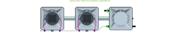 Alien Hydroponics AERO System- 2 Pot 1 Row Kit
