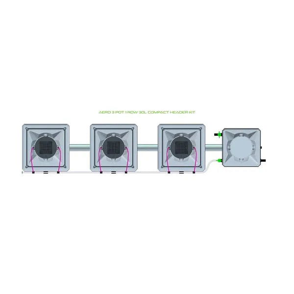 Alien Hydroponics AERO System- 3 Pot 1 Row Kit