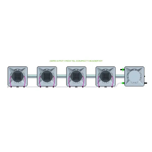 Alien Hydroponics AERO System- 4 Pot 1 Row Kit