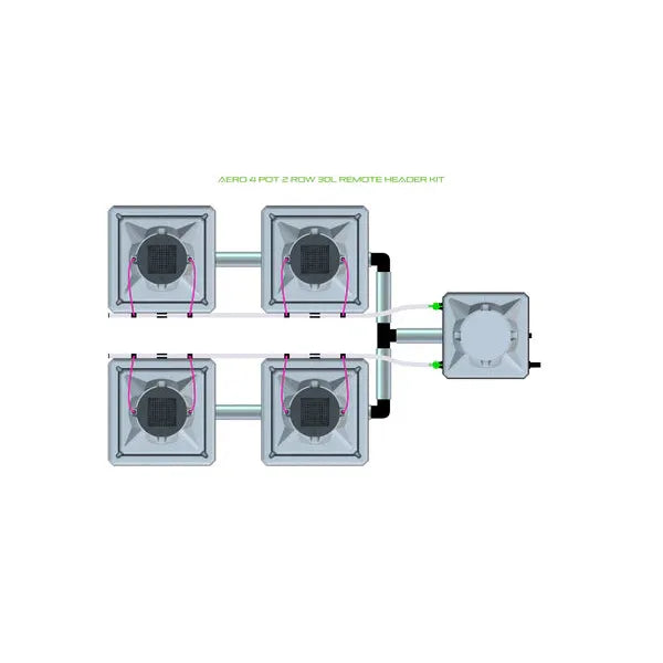 Alien Hydroponics AERO System- 4 Pot 2 Row Kit