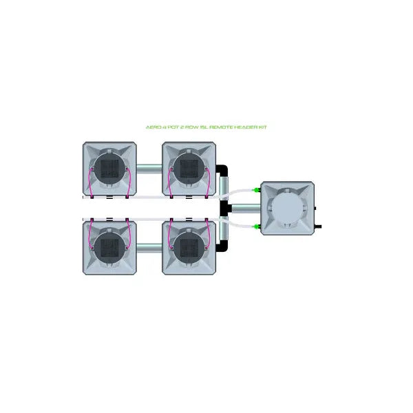 Alien Hydroponics AERO System- 4 Pot 2 Row Kit