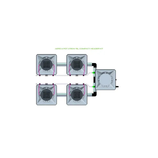 Alien Hydroponics AERO System- 4 Pot 2 Row Kit
