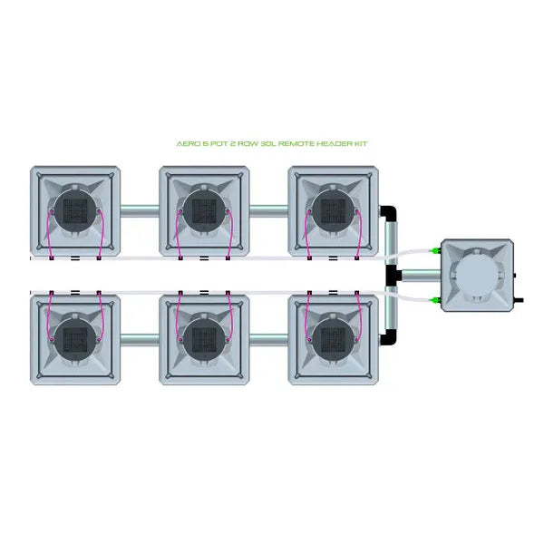 Alien Hydroponics AERO System- 6 Pot 2 Row Kit