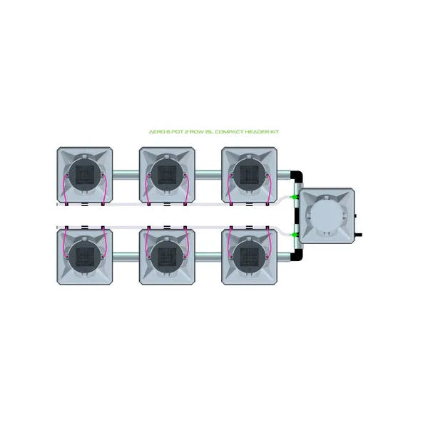 Alien Hydroponics AERO System- 6 Pot 2 Row Kit