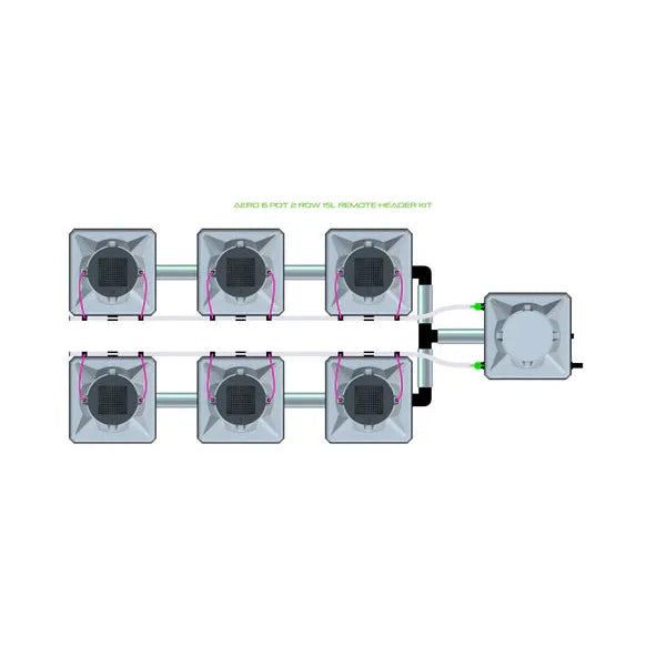 Alien Hydroponics AERO System- 6 Pot 2 Row Kit