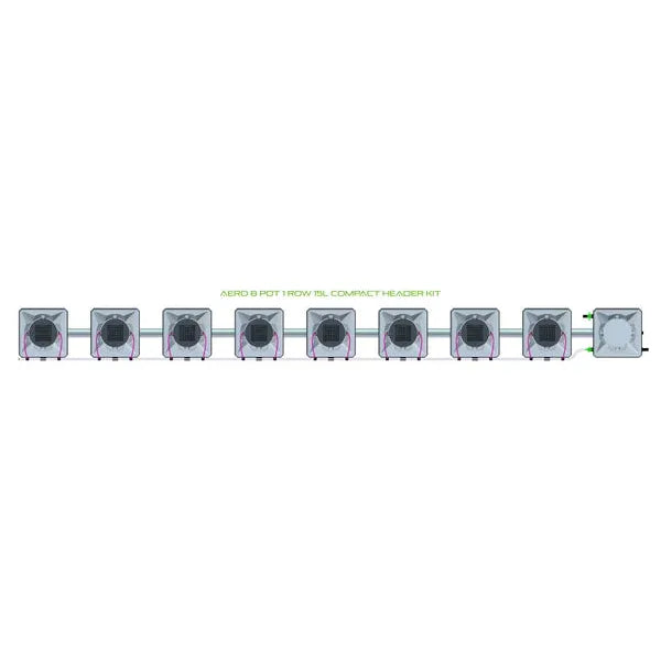 Alien Hydroponics AERO System- 8 Pot 1 Row Kit