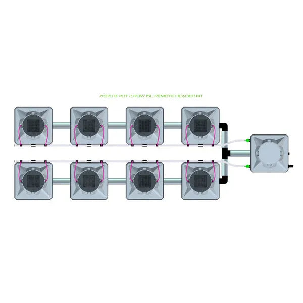 Alien Hydroponics AERO System- 8 Pot 2 Row Kit
