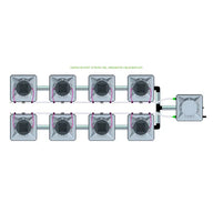 Alien Hydroponics AERO System- 8 Pot 2 Row Kit