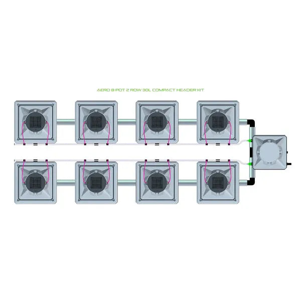 Alien Hydroponics AERO System- 8 Pot 2 Row Kit