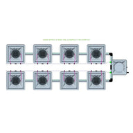 Alien Hydroponics AERO System- 8 Pot 2 Row Kit