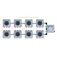 Alien Hydroponics AERO System- 8 Pot 2 Row Kit