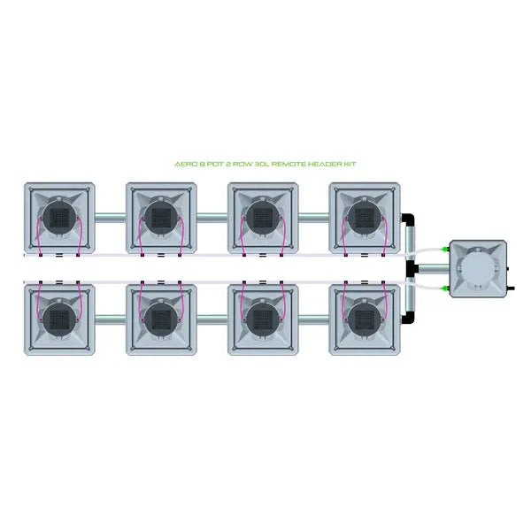 Alien Hydroponics AERO System- 8 Pot 2 Row Kit