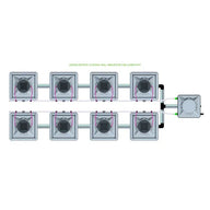 Alien Hydroponics AERO System- 8 Pot 2 Row Kit