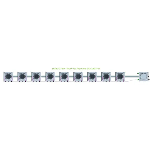 Alien Hydroponics AERO System- 9 Pot 1 Row Kit