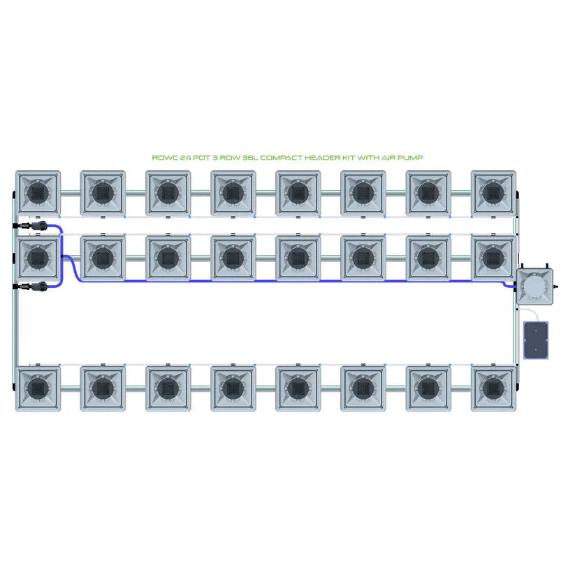 Alien Hydroponics RDWC - 24 Pot 3 Row