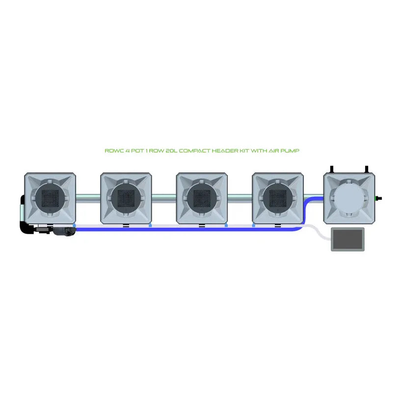 Alien Hydroponics RDWC - 4 Pot 1 Row