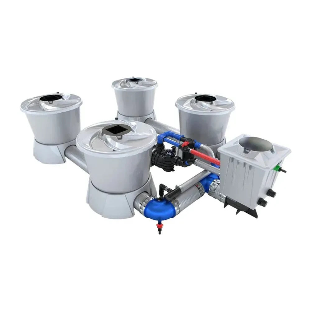 Alien hydroponics V-system 4-pot kit with pump, filter, and tank.