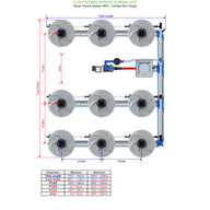 Alien Hydroponics V-System DWC - 9 Pot 3 Row