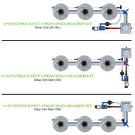 Alien Hydroponics V-System DWC - 3 Pot 1 Row Header End Header